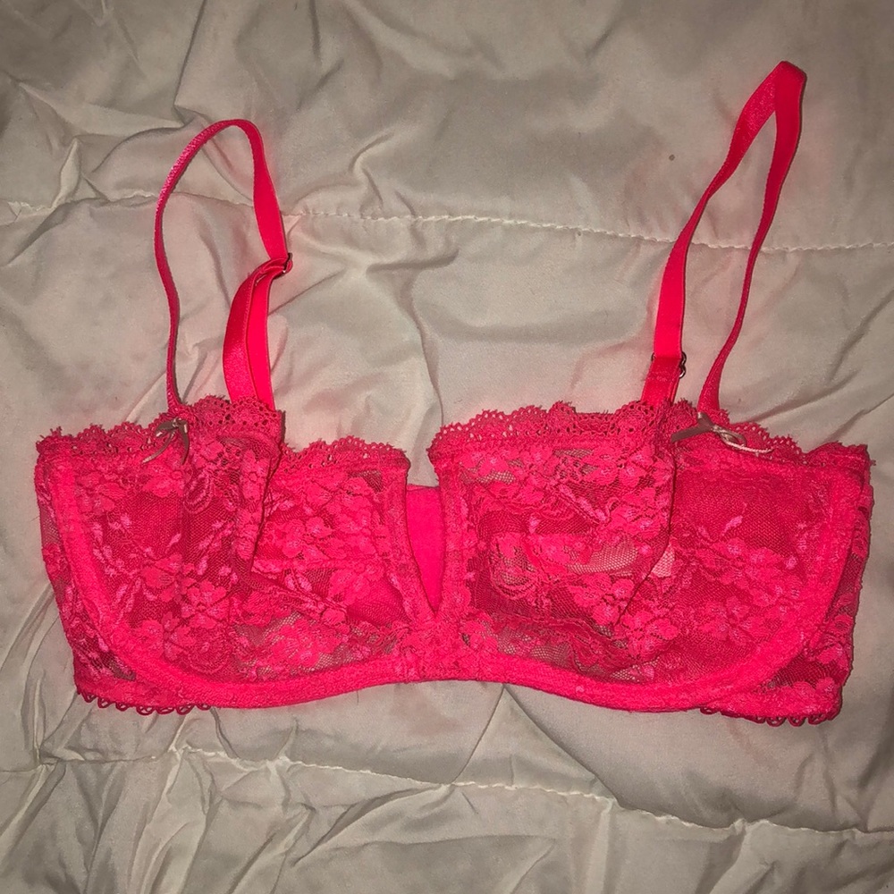 Victoria's Secret Hot Pink Lace Balconette Bra